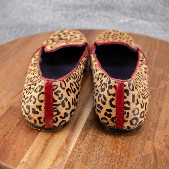 Vaneli Slip-on Flat Women's Sz 6M Tan Black Red TrimHaircalf Cheetah Print - Picture 4 of 7